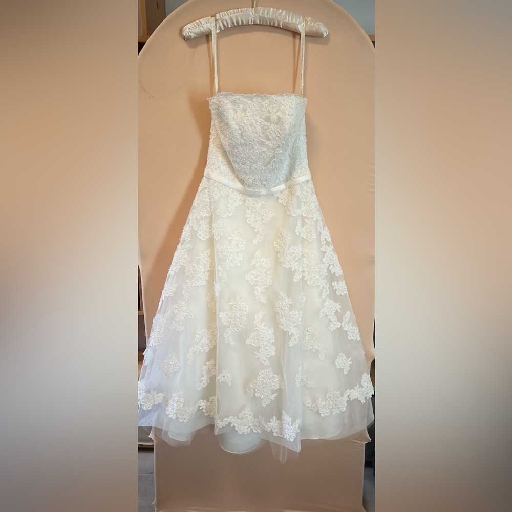 Galina Strapless Bridal or Quinceañera Gown- Midi Length - Picture 3 of 12